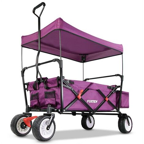 SAMAX Chariot de Jardin avec Toit Pliante Offroad - Noir / Vert, MA  Trading