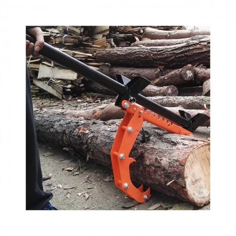 Levier Abattage Bois Fuxtec 5en1 - 117cm Professionnel - Tourne-billes Et Griffe Pour Bois De Chauffage