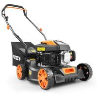 Fuxtec – Tondeuse thermique 40,6cm FXRM4180 – Cylindrée 80cm3 – Capacité bac 45L – Éjection arrière – Pour surfaces jusqu'à 400m2