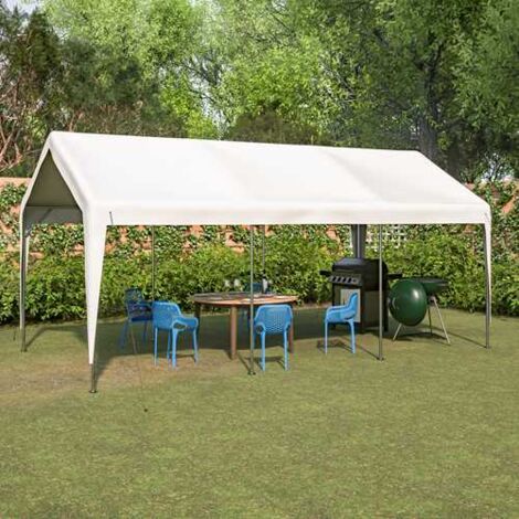 BIRCHTREE Heavy Duty Carport 10x20ft Car Canopy Storage Shed Garage Party Tent Gazebo with Windows Removable Sidewalls UV Resistant White