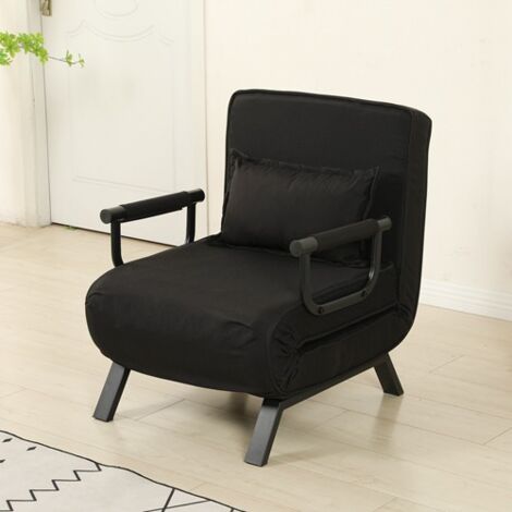 WestWood Sofa Bed 4-in-1 Convertible Recliner Chair Sleeper Lounger Folding Guest Bed 6-Position FSB14 Black (1/5)