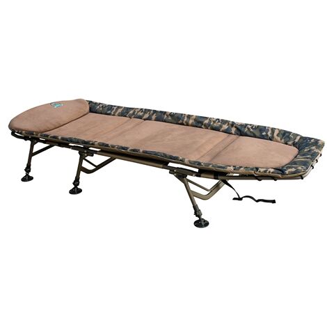 Carptrix Fishing Bedchair With Built-in Pillow - Fleece Recliner For Camping & Garden - Green
