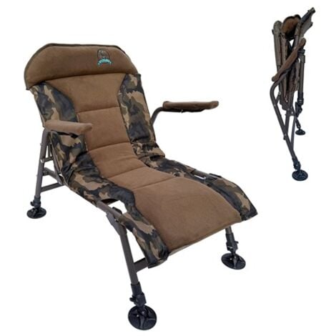 CARPZILLA Portable Folding Camping Fishing Chair 4CM Cushion 150KG Capacity Camo
