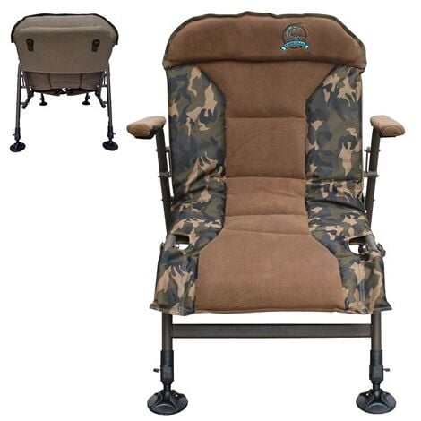 CARPZILLA Portable Folding Camping Fishing Chair 4CM Cushion 150KG Capacity Camo