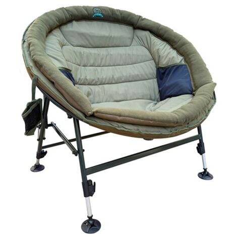 CARPZILLA Foldable Wide Round Fishing Chair Sunchair Adjustable Legs Green