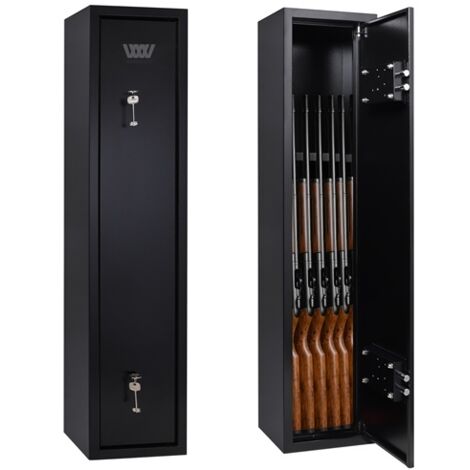WestWood Luxury 6 Gun Security Lockable Safe Cabinet Storage Scoped Shotgun Rifle Firearm With Locks Heavy Duty Steel Black