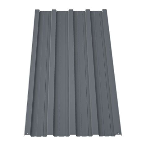 BIRCHTREE 16PCS Galvanized Metal Roof Sheets Panels Corrugated Roofing Garage Shed RSS01 Grey