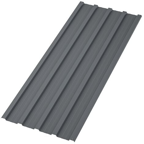 BIRCHTREE 16PCS Galvanized Metal Roof Sheets Panels Corrugated Roofing Garage Shed RSS01 Grey