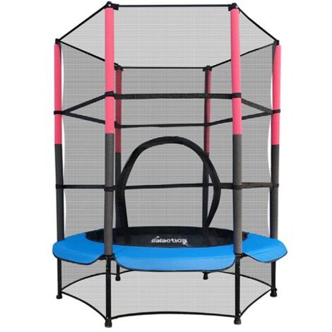 GALACTICA Children’s Mini Trampoline With Safety Net – 4.5FT Kids Rebounder Blue
