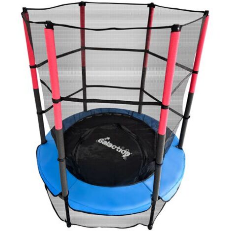 GALACTICA Children’s Mini Trampoline With Safety Net – 4.5FT Kids Rebounder Blue