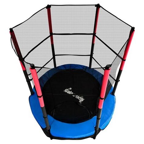 GALACTICA Children’s Mini Trampoline With Safety Net – 4.5FT Kids Rebounder Blue