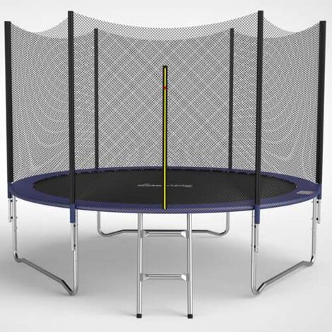 GALACTICA Trampoline Set 10FT Round Outdoor With Safety Net Enclosure Ladder Blue