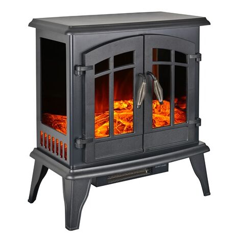 HEATSURE Electric Fireplace Heater Stove 1800W FEH02 Black