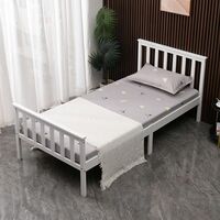 WestWood Single Bed Solid Pine Wood Frame With Footboard Wood Slat Support Bedroom White