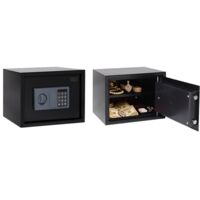 WestWood Small Security Safe Box 16.9L Steel Money Locker Tin with Code & Key