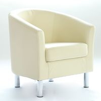 WestWood PU Tub Chair With Chrome Leg Cream