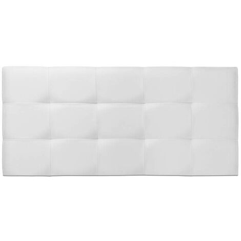 Cabecero de cama Tapizado acolchado de dormitorio con capitoné modelo Tablet en Polipiel Blanco 91 x 70 cm para camas de 80 ó 90