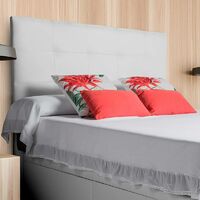 Cabecero de cama Tapizado acolchado de dormitorio con capitoné modelo Tablet en Polipiel Blanco 91 x 70 cm para camas de 80 ó 90