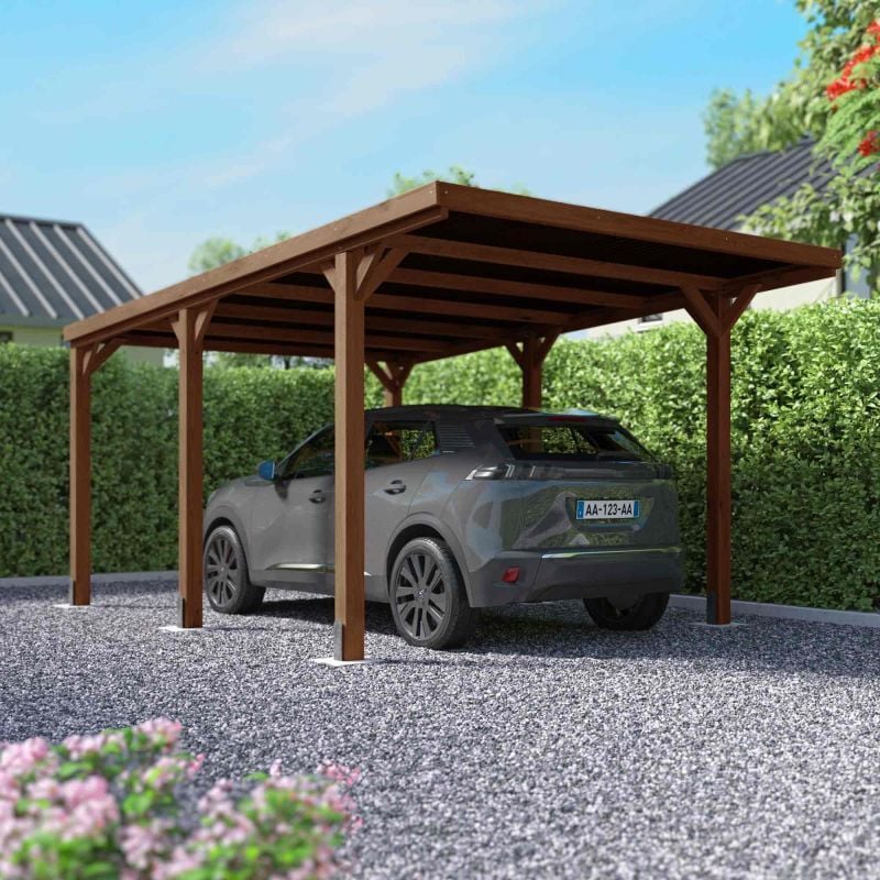 Carport 1 voiture en bois traité 15,47 m² Jean - Forest Style