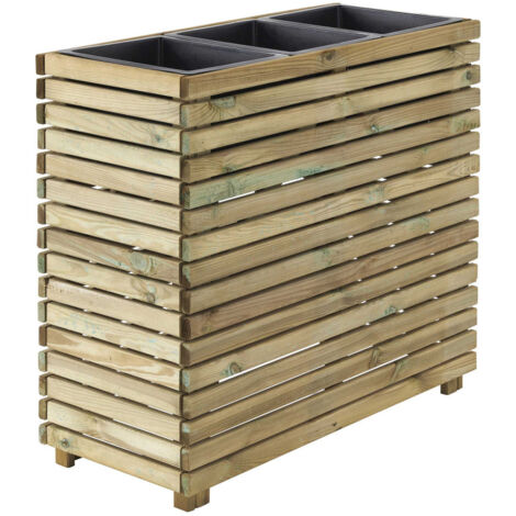 Bacs à fleurs 3 pots haut Horizon - 90 x 39,4 x 80 (1/4)