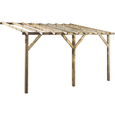 Pergola en bois adossable ETRETA - 250.8 x 300 x 400 cm