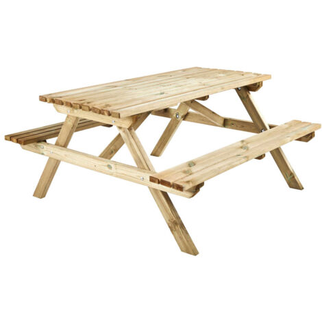 Table de Pique Nique en bois 6 personnes - Alma (1/7)
