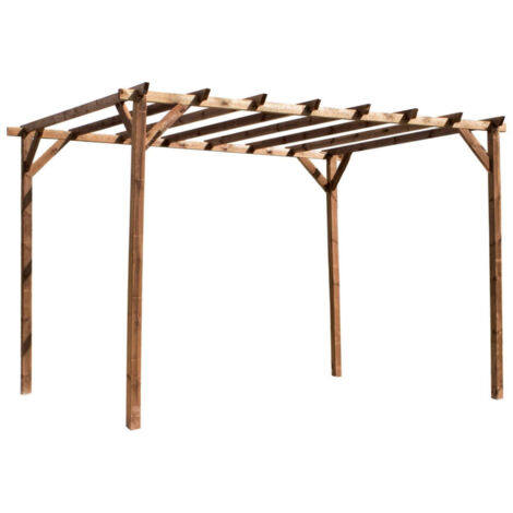 Pergola en bois MAGDALIE - 249 x 300 x 400 cm - 12 m²