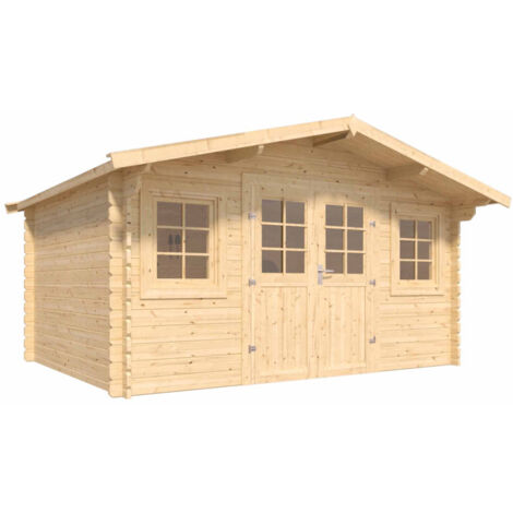 Abri de jardin en bois avec toiture en feutre bitumé et serrure inox STELO  10m²
