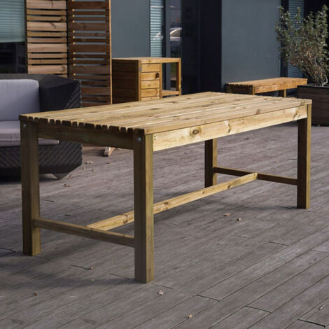 Table De Jardin Rectangulaire En Bois Massif L160 Cm CANOPEE | Leroy Merlin