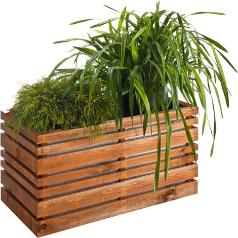 Bac à fleurs rectangulaire en bois Lign Z - 100 x 50 x 50 cm