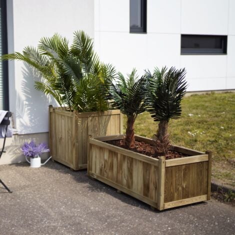 Bac à fleurs en bois VENDOME 220 L -120 x 60 x H50 cm
