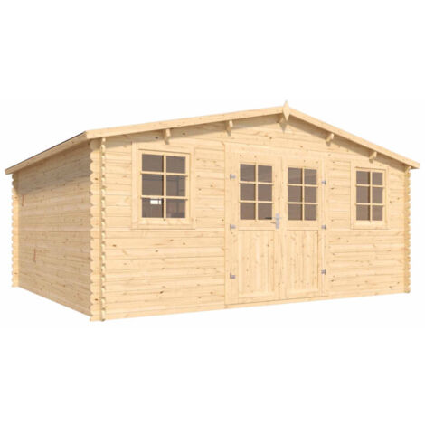 Abri de jardin en bois avec toiture en feutre bitumé et serrure inox VALLO  17m²