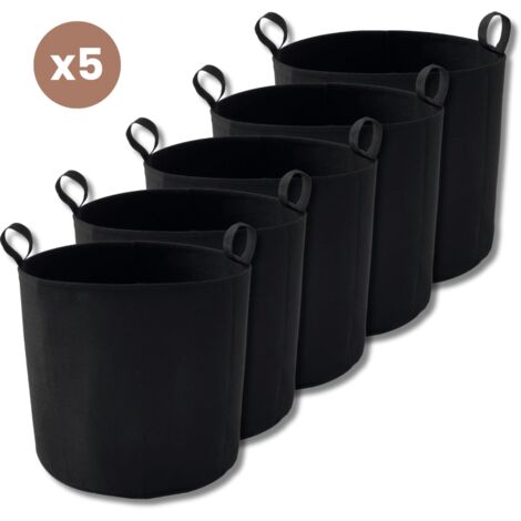 Lot de 5 Sac plantation feutre géotextile ø 40 cm 50,3 L Noir - Bag 4 Plant (1/3)
