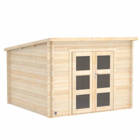 Abri de jardin en bois avec toiture mono-pente en feutre bitumé JUNO MODERN  7,4 m²