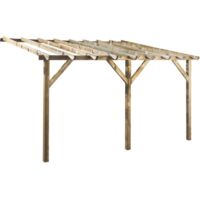 Pergola en bois adossable ETRETA - 250.8 x 300 x 400 cm