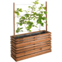 Bac à fleurs en bois avec treillis Lign Z - 100 x 30 x 130 cm