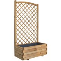 Bac à fleurs en bois avec treillis en arc Lierre - 80 x 40 x 150 cm