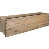 Bac à fleurs rectangulaire en bois Oléa - 180 x 50 x 50 cm