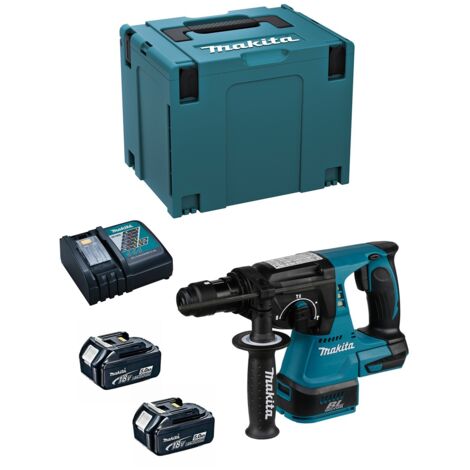 MAKITA SDS-Plus martillo perforador - 2 x 18V Li-Ion 5.0Ah baterías, en maletín con mango - DHR243RTJ
