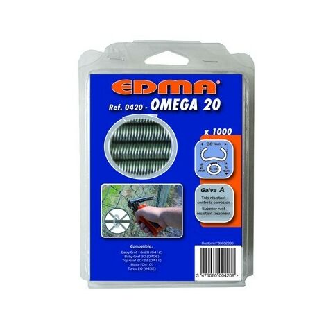 Grapas Omega 20 EDMA - Galva A - 1000 unidades - 420