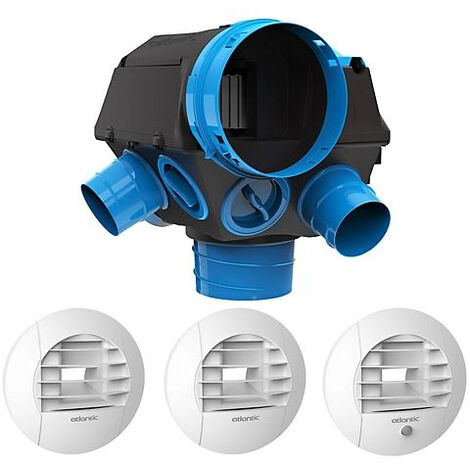 Kit VMC SF Hygrocosy hygroréglable 6 sanitarios + 3 respiraderos ATLANTIC - 412292