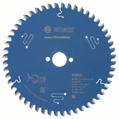 Hoja De Sierra Circular De 160X20 Mm 52Z Tr-F Boschexpert De Alu