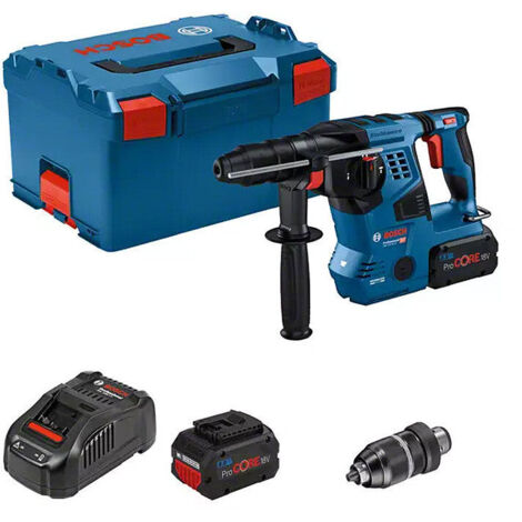 Perforadora SDS-PLUS GBH 18V-28 CF - BOSCH - con 2 baterías 18V 8.0Ah - cargador - L-BOXX - 611921002