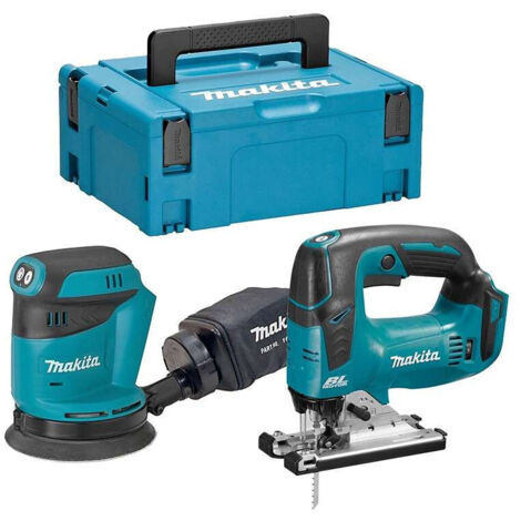 Sierra de calar DJV182 + Lijadora excéntrica DB O180 nu makpac - MAKITA - DLX2276J