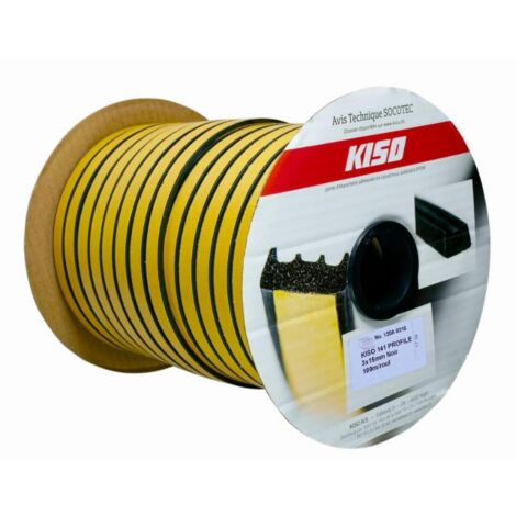 Junta de acristalamiento EPDM KISO 15x2 mm Negra - Rollo de 125 m - 141 2X15 N