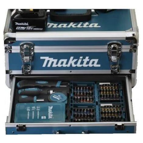 Taladro atornillador 54NM BL1850X2 + 96 piezas JUEGO DE BROCAS - MAKITA - DDF484RTX6