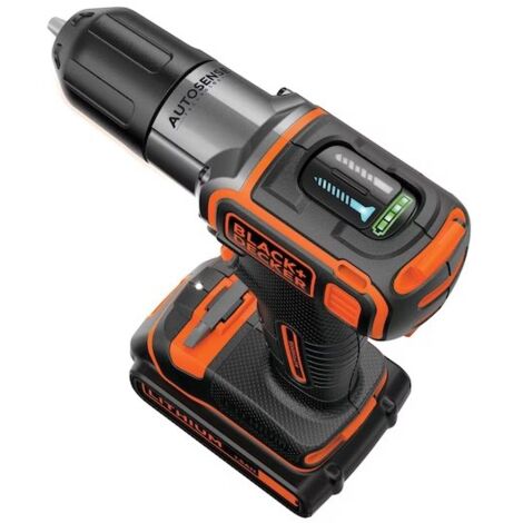 Taladro inalámbrico Autosense - BLACK+DECKER - 16/28 Nm, con 1 batería de 18V 1,5Ah - caja - ASD18K-QW