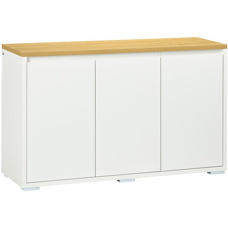 Credenza 2 Ante HOMCOM 120cm - Multiuso Con Ripiani Regolabili, Per Soggiorno O Cucina, Bianco - Foto 6
