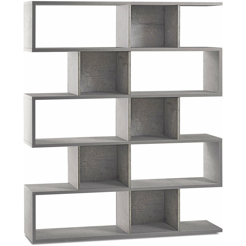 Libreria Modulare 5 Ripiani 150x180x38 cm Cemento