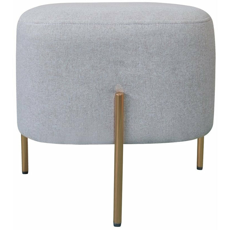 HOMCOM Pouf Contenitore 2 in 1 con Funzione Sgabello e Tavolino, in Legno e  Tessuto Grigio, Metallo con Finitura Oro, 36x36x45cm